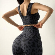 Load image into Gallery viewer, Women Leopard Print Shockproof Push Up Running Gym Fitness Bra
