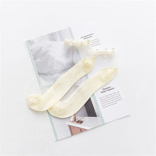 Load image into Gallery viewer, Women Thin Lace Breathable Pearl Style Design Invisible Socks freeshipping - Tyche Ace
