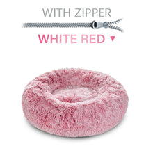 Load image into Gallery viewer, Zip Cover Removable Washable Donut Shape Design Calming Long Plush Dog Beds
