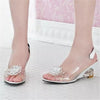 Ladies Summer Rhinestone Decorated Flower Design Jelly Wedge Sandals freeshipping - Tyche Ace
