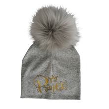 Load image into Gallery viewer, Golden Princess Prince Letter Design Pompom Cute Beanie Hats Kids
