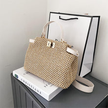 Load image into Gallery viewer, Weave Square Straw Shoulder Tote Travel Bags For Women
