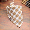 Washable Plaid Cotton Bandanas For Dogs