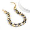 Unisex Chunky Thick Gold Tone Resin Link Chain Necklace