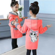 Load image into Gallery viewer, Thick Fur Woolen Cute Cat Design Winter Coats For Girls
