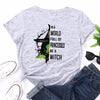 JCGO Fashion Summer T Shirt Women Plus Size 5XL Cotton Halloween Witch Print Female Short Sleeve Tshirts Casual Lady Tops Tee freeshipping - Tyche Ace
