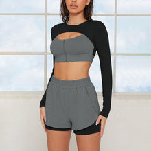 Load image into Gallery viewer, 2Pcs Long Sleeve Push Up  Top &amp; Shorts - Tyche Ace
