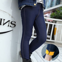 Load image into Gallery viewer, Winter Thick Velvet Warm Soft Stretchy Denim Leggings Pants
