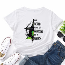 Load image into Gallery viewer, JCGO Fashion Summer T Shirt Women Plus Size 5XL Cotton Halloween Witch Print Female Short Sleeve Tshirts Casual Lady Tops Tee freeshipping - Tyche Ace
