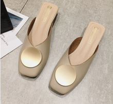 Load image into Gallery viewer, Summer Slip On Casual Wood Block Flat Heel Mules
