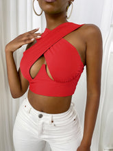 Load image into Gallery viewer, Cross Wrap Sleeveless Cut-Out Front Crop Top freeshipping - Tyche Ace
