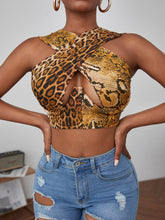 Load image into Gallery viewer, Cross Wrap Sleeveless Cut-Out Front Crop Top-Plus Sizes freeshipping - Tyche Ace
