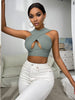 Women's Criss Cross Tank Tops Sexy Sleeveless Solid Color Cutout Front Crop Tops Party Club Streetwear Summer Lady Bustier Tops freeshipping - Tyche Ace