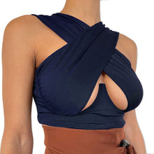 Load image into Gallery viewer, Women&#39;s Criss Cross Tank Tops Sexy Sleeveless Solid Color Cutout Front Crop Tops Party Club Streetwear Summer Lady Bustier Tops freeshipping - Tyche Ace
