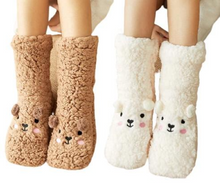 Load image into Gallery viewer, Women Plush Thick Warm Floor Non-Slip Cartoon Design Socks
