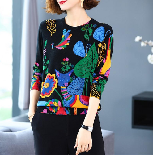 Winter Knitted Soft Cartoon Print Sweater freeshipping - Tyche Ace