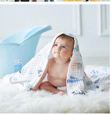 Baby 2 Layer Cotton Muslin Dinosaur Pattern Multi-Use Swaddle Wrap Blankets freeshipping - Tyche Ace