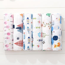 Load image into Gallery viewer, Baby Bamboo Cotton Diaper Gauze Muslin Swaddle Blankets freeshipping - Tyche Ace
