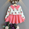 Baby Girls Knitted Fruit Embroidered Design Cardigan And Pleated Skirt Set freeshipping - Tyche Ace