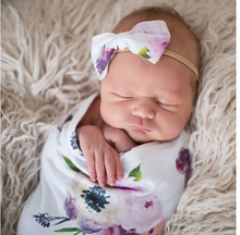 Load image into Gallery viewer, Baby Printed Photography Prop Blankets Printed Swaddle Muslin Wrap +Headband 2PCS freeshipping - Tyche Ace
