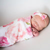 Baby Printed Photography Prop Blankets Printed Swaddle Muslin Wrap +Headband 2PCS freeshipping - Tyche Ace