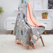 Load image into Gallery viewer, Baby/Kids Cartoon  Bamboo Cotton Embossed Bubble Flannel Swaddle Wrap Blanket freeshipping - Tyche Ace
