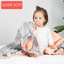 Load image into Gallery viewer, Baby/Kids Cartoon  Bamboo Cotton Embossed Bubble Flannel Swaddle Wrap Blanket freeshipping - Tyche Ace
