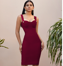 Load image into Gallery viewer, Stylish Sleeveless Strap Design Bandage Bodycon Dress For Women
