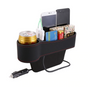 Car PU Leather Seat Gap Organiser Storage Holder With Dual USB Charger Ports freeshipping - Tyche Ace