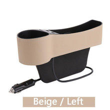 Load image into Gallery viewer, Car PU Leather Seat Gap Organiser Storage Holder With Dual USB Charger Ports freeshipping - Tyche Ace
