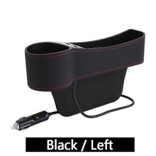 Load image into Gallery viewer, Car PU Leather Seat Gap Organiser Storage Holder With Dual USB Charger Ports freeshipping - Tyche Ace
