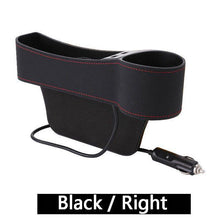 Load image into Gallery viewer, Car PU Leather Seat Gap Organiser Storage Holder With Dual USB Charger Ports freeshipping - Tyche Ace
