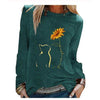 Cat Sunflower Women Long Sleeve T shirt freeshipping - Tyche Ace