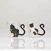 Contemporary Black Cat Shape Image Glass Coffee Mug freeshipping - Tyche Ace
