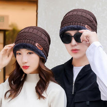 Load image into Gallery viewer, Couples Knitted Double Layers Wool Winter Hat Beanies &amp; Scarf Sets freeshipping - Tyche Ace
