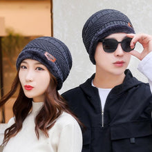 Load image into Gallery viewer, Couples Knitted Double Layers Wool Winter Hat Beanies &amp; Scarf Sets freeshipping - Tyche Ace

