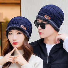 Load image into Gallery viewer, Couples Knitted Double Layers Wool Winter Hat Beanies &amp; Scarf Sets freeshipping - Tyche Ace
