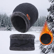 Load image into Gallery viewer, Couples Knitted Double Layers Wool Winter Hat Beanies &amp; Scarf Sets freeshipping - Tyche Ace
