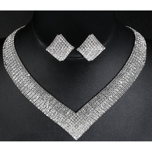 Load image into Gallery viewer, Crystal Silver Rhinestone Women Jewellery Set freeshipping - Tyche Ace
