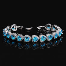 Load image into Gallery viewer, CWWZircons Luxurious AAA Zircon Elements Red Green Blue Austrian Crystal Bracelets Fashion Jewelry for Women Love Gift CB166 freeshipping - Tyche Ace
