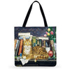 Eco Friendly Unisex Cat Retro Oil Painting Print Linen Reusable Tote Bag freeshipping - Tyche Ace