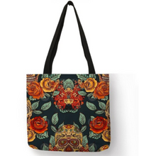 Load image into Gallery viewer, Eco Linen Crane Skull Tattoo Art Tote Shopping/Storage Bag freeshipping - Tyche Ace
