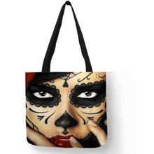 Load image into Gallery viewer, Eco Linen Crane Skull Tattoo Art Tote Shopping/Storage Bag freeshipping - Tyche Ace
