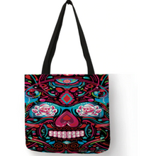 Load image into Gallery viewer, Eco Linen Crane Skull Tattoo Art Tote Shopping/Storage Bag freeshipping - Tyche Ace
