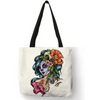 Eco Linen Crane Skull Tattoo Art Tote Shopping/Storage Bag freeshipping - Tyche Ace