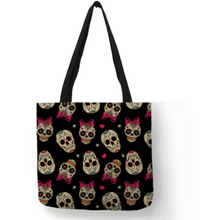 Load image into Gallery viewer, Eco Linen Crane Skull Tattoo Art Tote Shopping/Storage Bag freeshipping - Tyche Ace

