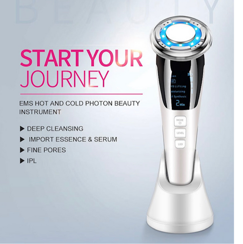 EMS  Warm and Cool LED Light Therapy Sonic Vibration Wrinkle Removal Skin Tightening Device freeshipping - Tyche Ace
