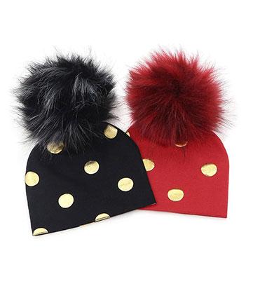 Faux Pom Pom Baby Warm Winter Cotton Hats freeshipping - Tyche Ace
