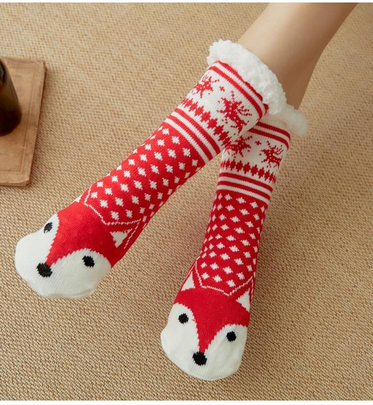 Animal Cartoon Design Non-Slip Plush Socks For Women