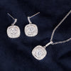 Women Classic Square Shape Crystal Matching Necklaces And Earrings Set freeshipping - Tyche Ace